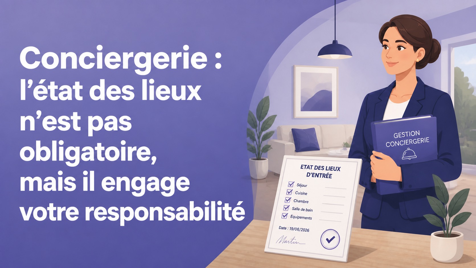 Conciergerie : l'état des lieux n'est pas obligatoire, mais il engage votre responsabilité